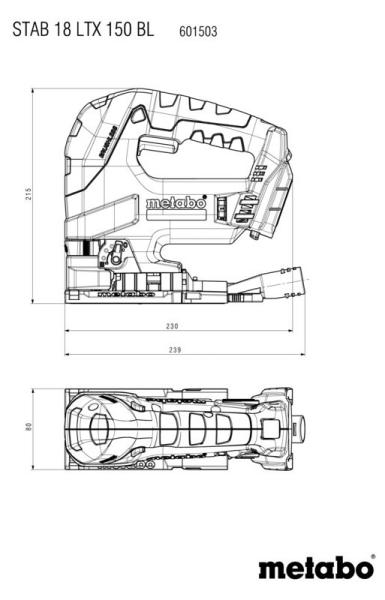 Акумуляторний лобзик Metabo STAB 18 LTX 150 BL (601503840) (без АКБ та ЗП), фото 2